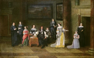 Porträt einer Familie in einem Innenraum